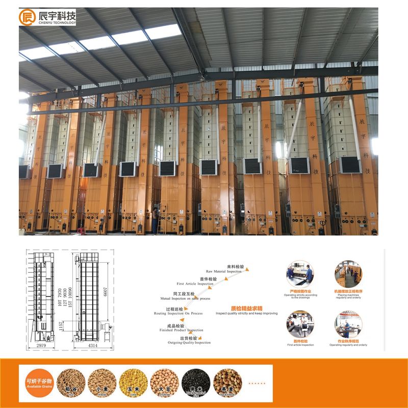Batch Type Rice Paddy Dryer Machine 12T/Batch 2800 Kg With Heating Exchange